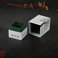 Hotstamped logo Artpaper+chipboard with Velvet insert Perfume gift box