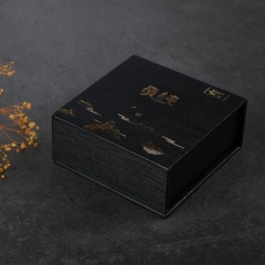 Hotstamped logo Paper card+chipboard with Velvet+EVA insert Perfume gift box