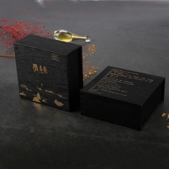 Hotstamped logo Paper card+chipboard with Velvet+EVA insert Perfume gift box